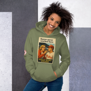 The Philly Bob’s “Karen Never Worked Here” Cozy Unisex Hoodie